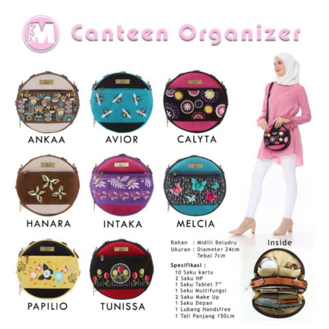 TAS SELEMPANG BULAT TERBARU MAKARA CANTEEN ORGANIZER