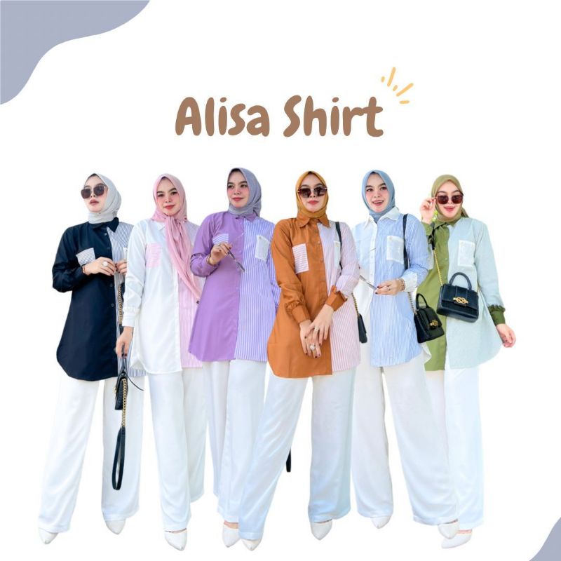 Ready.. Alisa Shirt/Atasan by HMF Luxury Gamis Muslim Original