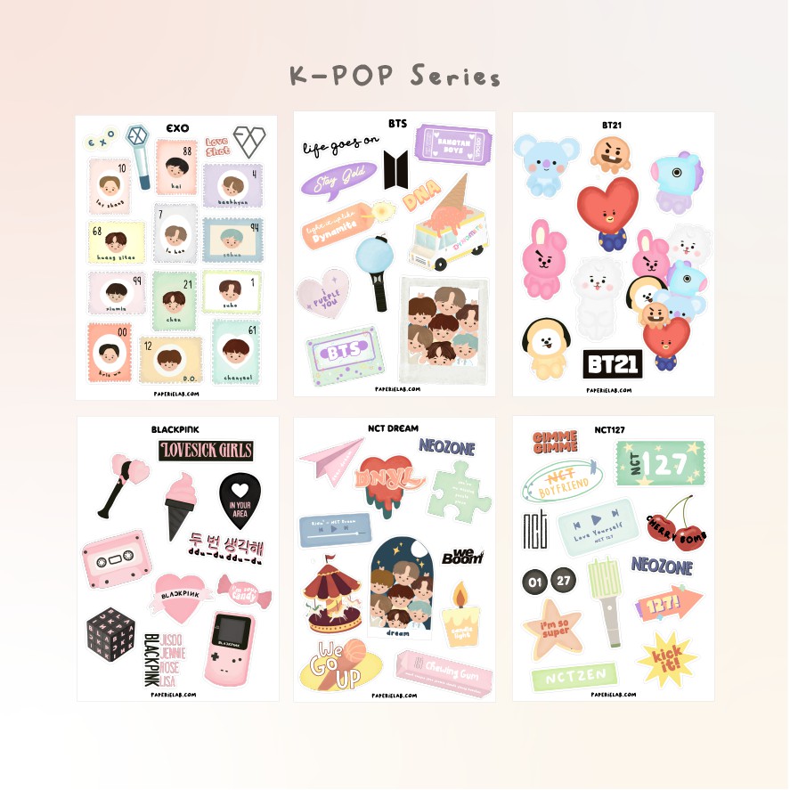 Paperie Lab - Stickers Sheet A6 ( K-POP Series )