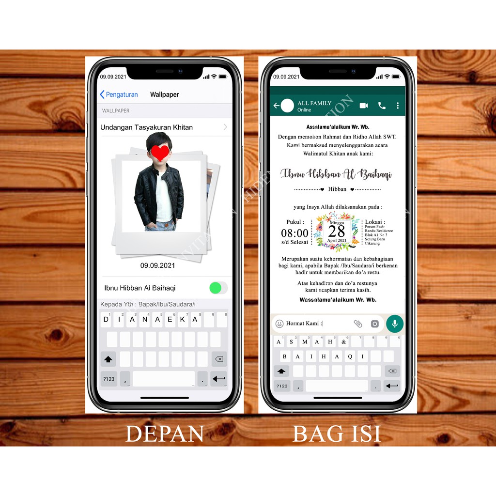 UNDANGAN KHITAN BENTUK HP / WALIMATUL KHITAN UNIK