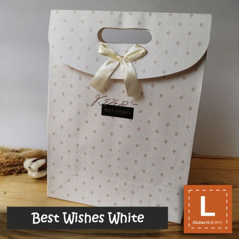 

Paper Bag Pita Motif / Tas Kertas Kado / Ulang tahun - L BEST WISHES