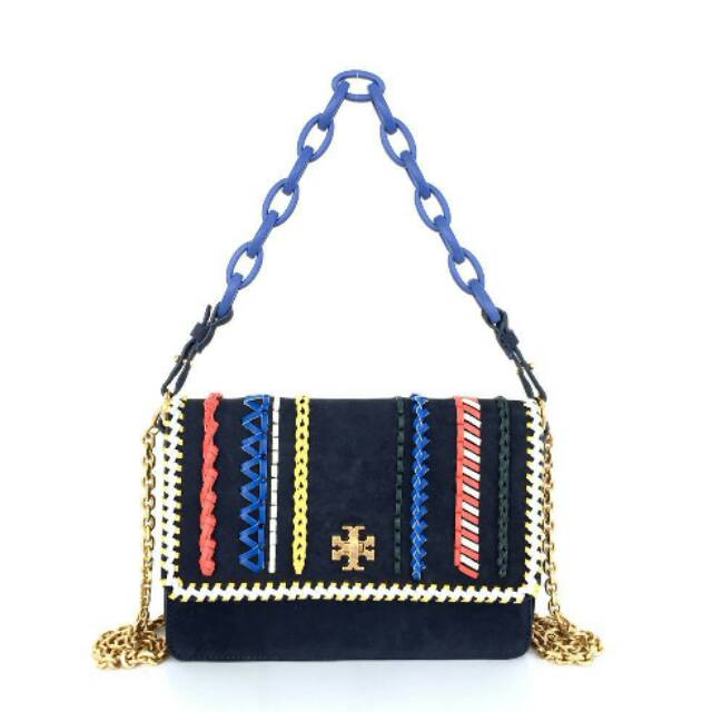 Tory Burch Kira Whipstitch Double Strap Big blue navy toryburch tas bag ORI ORIGINAL