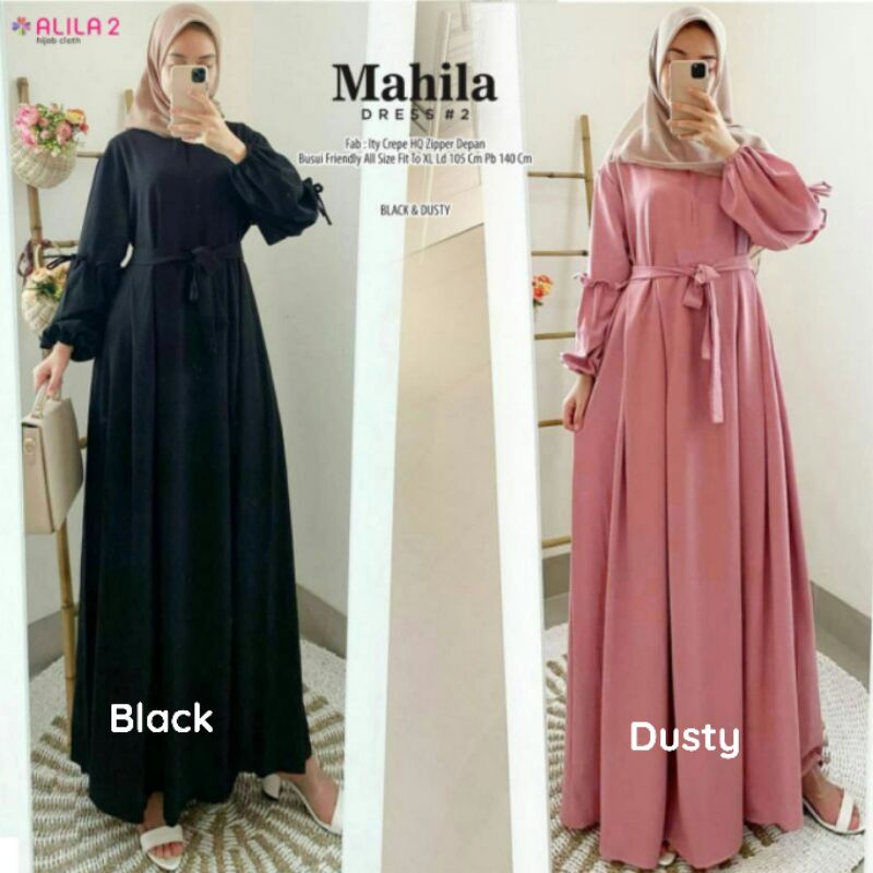 Mahila Dress 2 - LD102 / Gamis Polos ITY Crepe HQ / R.12 - 253-6028