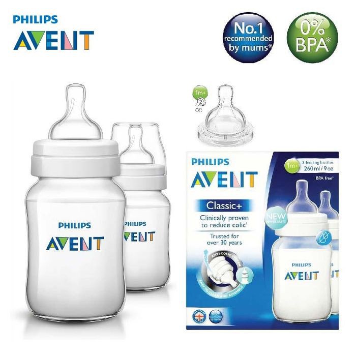 Botol Susu Avent Classic+ 125ml, 260ml - Botol Susu Avent Classic+