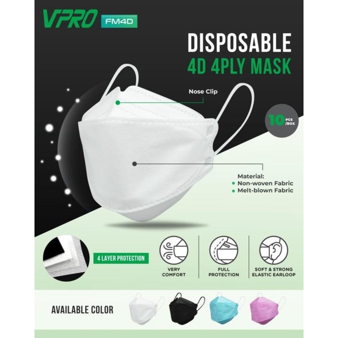 Masker Evo Vpro 4Ply 4D Premium Korea [Isi 10 pcs] 90-distributorcosme Buru Order