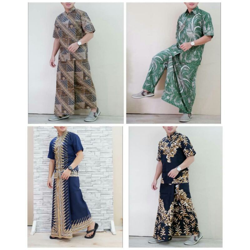 Setelan sarung batik pria setelan kemeja batik pria setelan pria 02