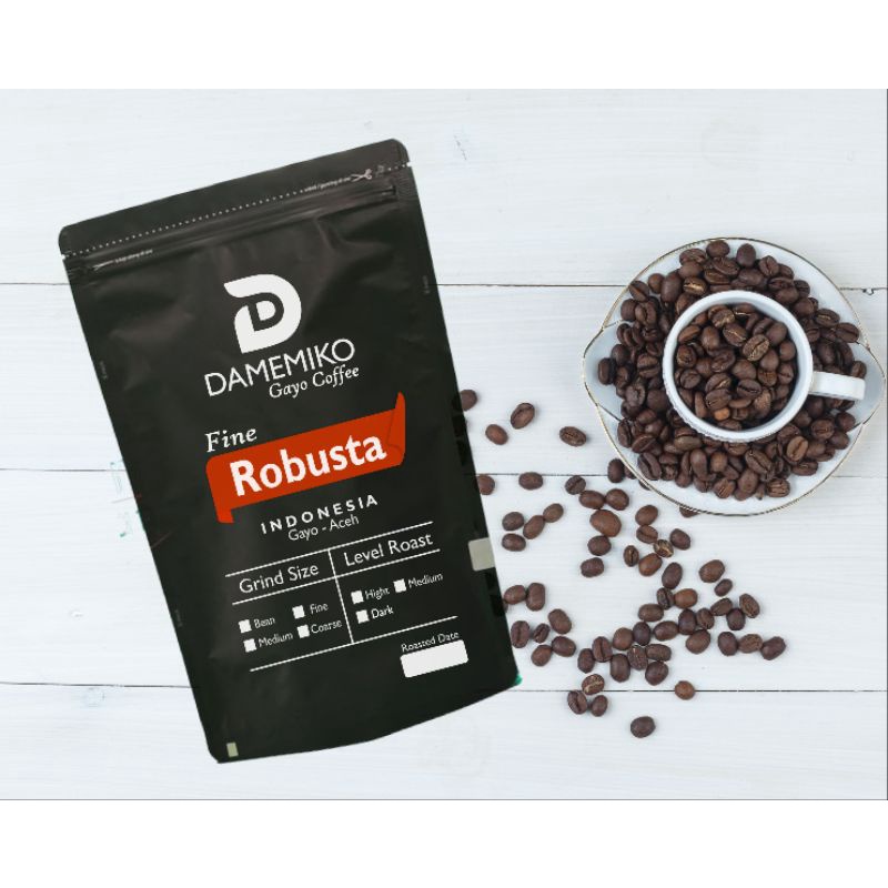 

[COD] Kopi Fine Robusta Gayo Grade A 250g - Kopi Bubuk / Biji - DAMEMIKO Coffee