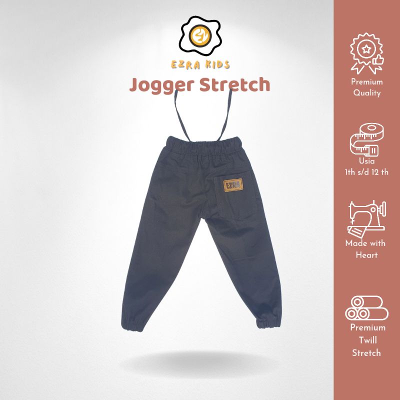 Celana Jogger Anak Laki Laki Bahan chino Twill Stretch Melar Ezra Kids Usia 1-12 Tahun