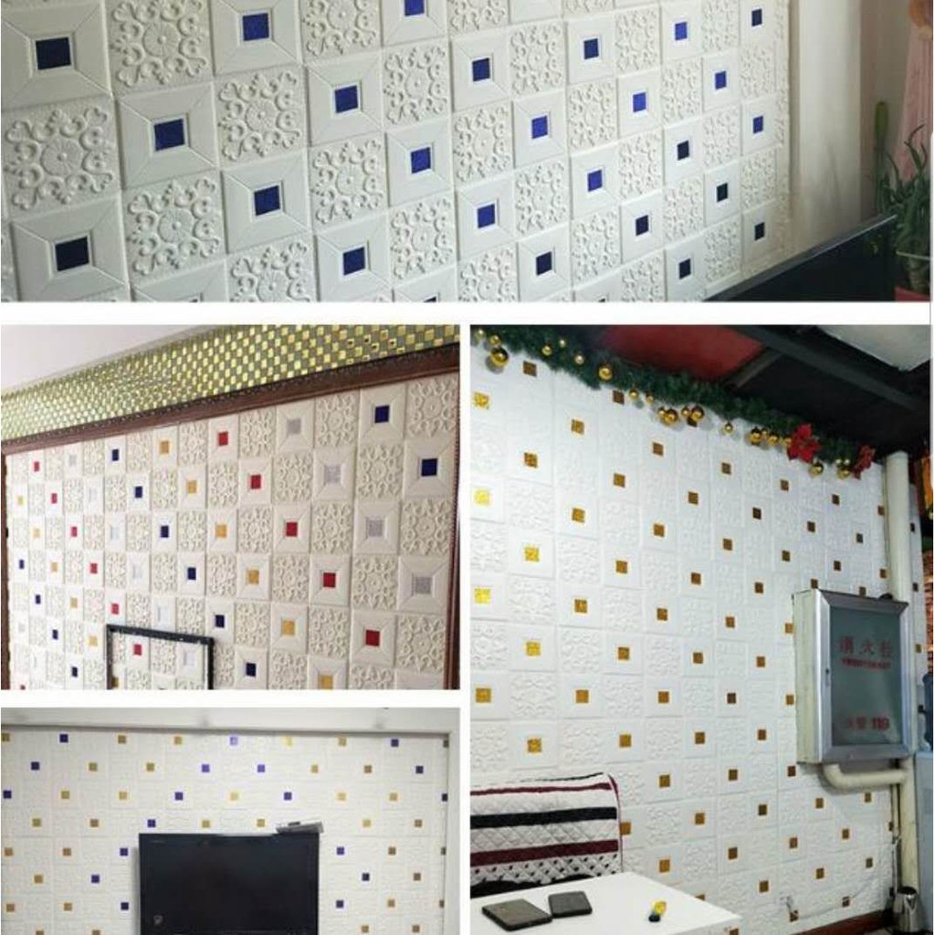 Wallpaper Foam 3d Foam 70 X 70 Cm Motif Petak Shopee Indonesia