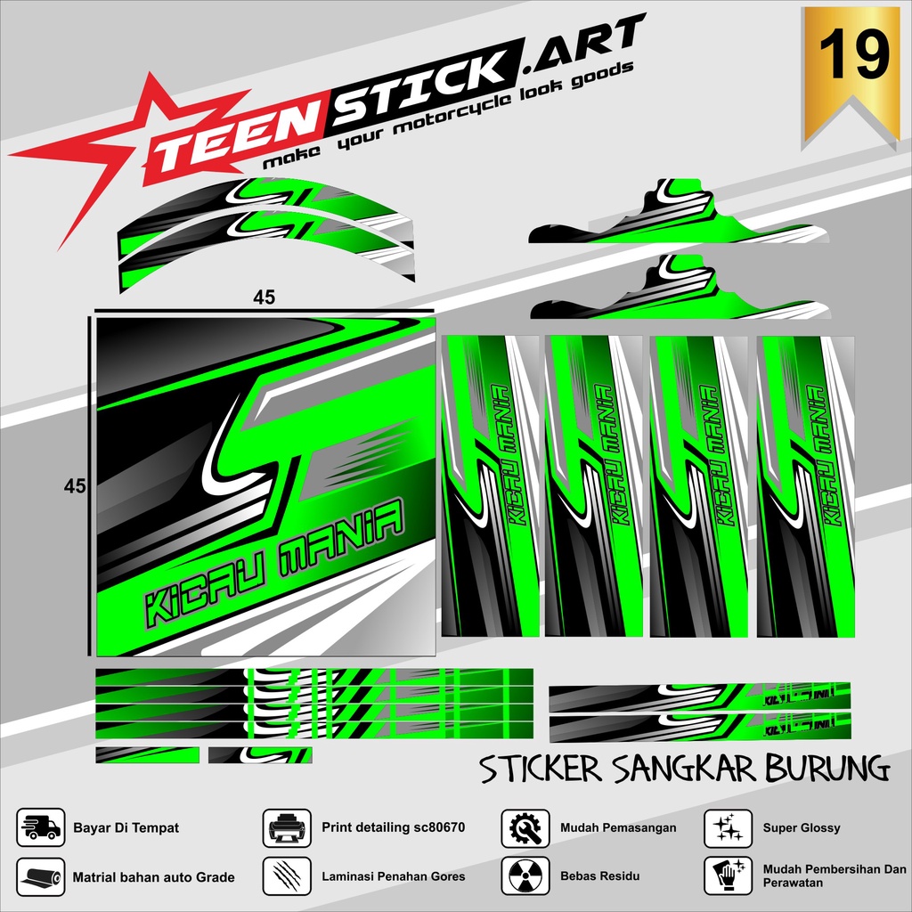 Stiker Decal SANGKAR KOTAK KICAU MANIA Sangkar EBOD JAYA Sangkar ORIQ JAYA Sangkar Kicau MANIA KACER