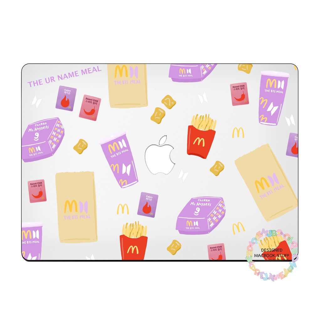 MACBOOK Case CUSTOM BTS MCD MEAL DESIGN NEW AIR PRO RETINA 11 12 13 14 15 16 INCH NON /  WITH CD ROOM / TOUCHBAR / TOUCH ID / M1 2020 2021 2022