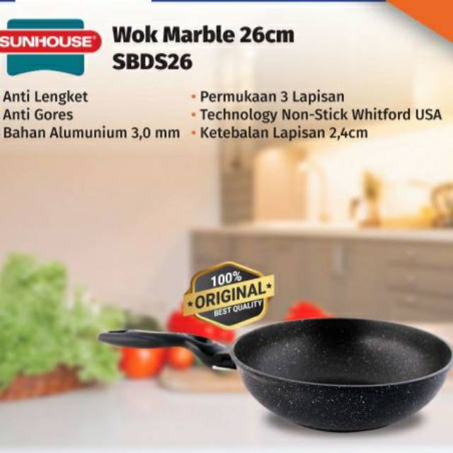 Sunhouse marble wok pan