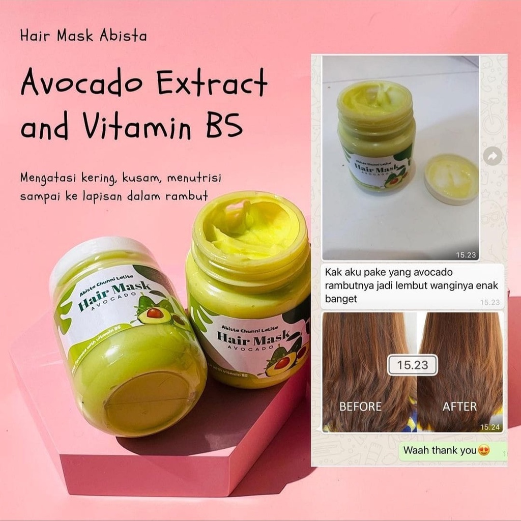 (BPOM) ABISTA HAIR MASK NEW KANDUNGAN PRO VITAMIN B5| ABIST SHAMPOO