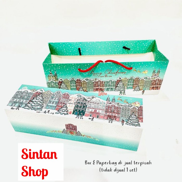 

Box dan Paperbag Lapgit / Bolu Gulung Edisi Natal Christmas - Box + Paper bag