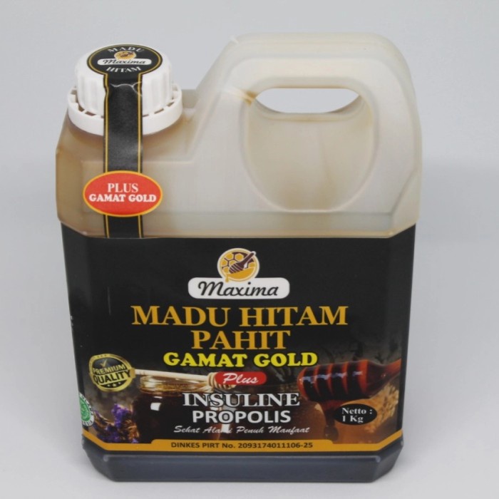 

(BISA COD) MADU ASLI HITAM PAHIT GAMAT GOLD PLUS PROPOLIS MAXIMA @1kg