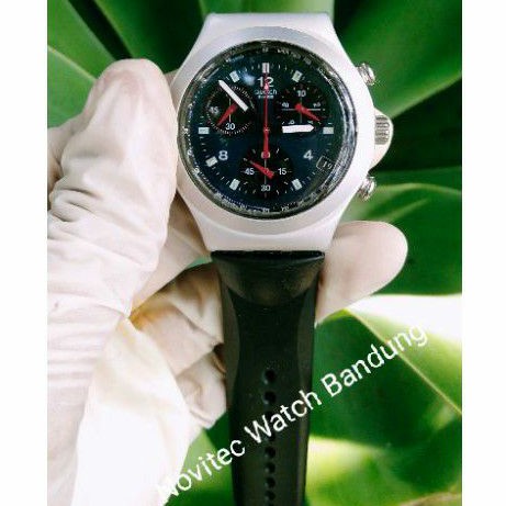 Preloved Jam Tangan Bekas Swatch Irony Alumunium YCS4024 Second berkelas