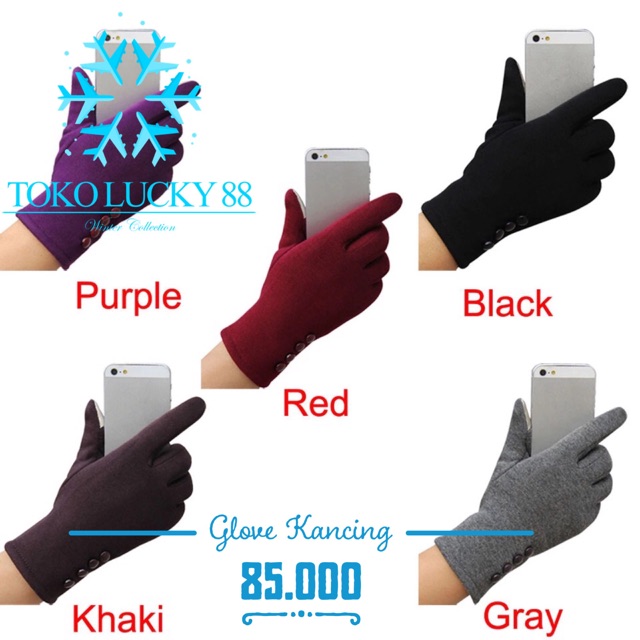 IMPORT MOLLAD Glove Kancing Sarung tangan thermal touchscreen Wanita Musim Dingin model Kancing Woman Glove Winter IMPORT