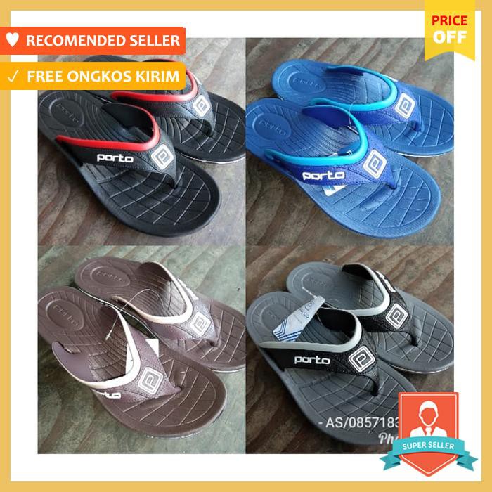 Sandal Jepit Karet Pria Jumbo Besar Porto 41 42 43 44 - Sepatu Pria - Sandal Pria