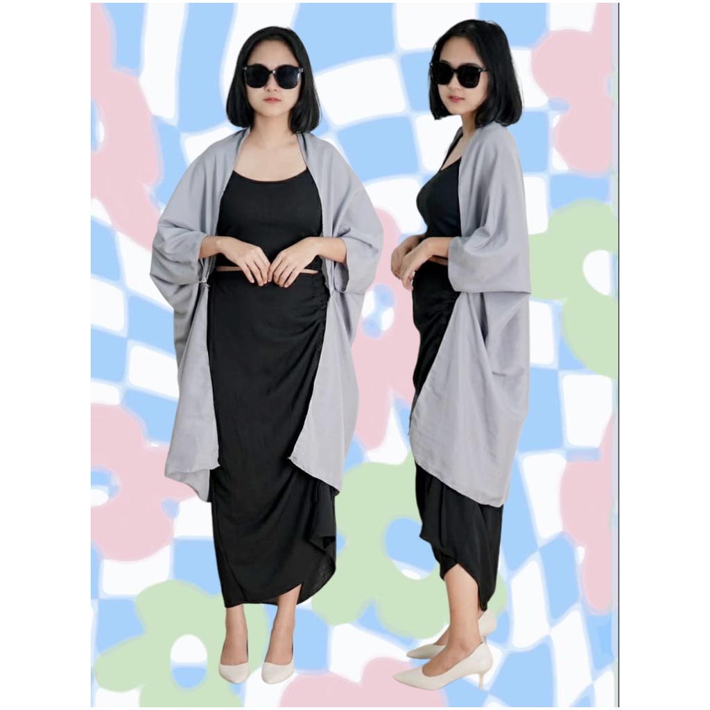 Tq88indonesia Baju Luaran Wanita Terbaru / FENTE SCARF OUTER PLAIN / Outer Cewek / Cardigan Wanita / Ootd / Outfit Terbaru