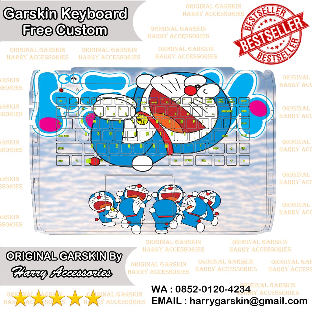 Original Garskin Keyboard Laptop Motif Doraemon Free Custom Gambar