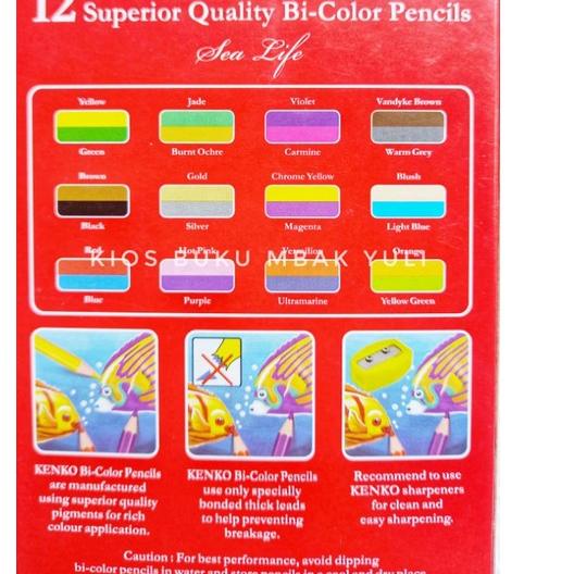 

12.12 sale Pensil Warna Dua Warna Kenko CP-12FBC Bi Color Pencils isi 12