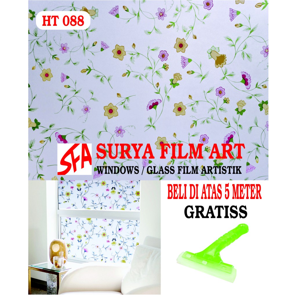 STICKER KACA MOTIF BUNGA/WINDOW STICKER/KACA FILM