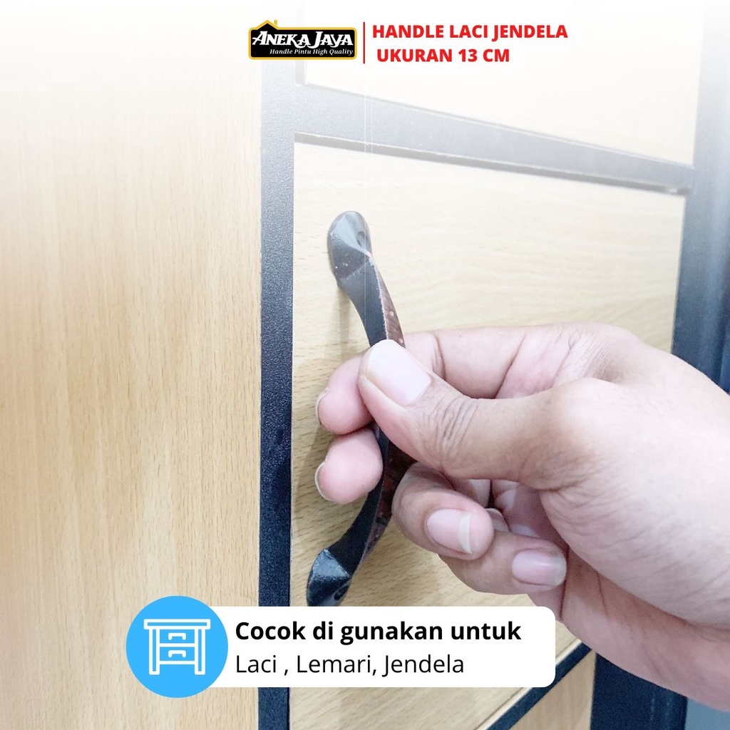 Handle Tarikan Gagang Laci Jendela Lemari Panjang 13 cm Anti Karat Warna Antik Hitam Putih Terbaru Murah