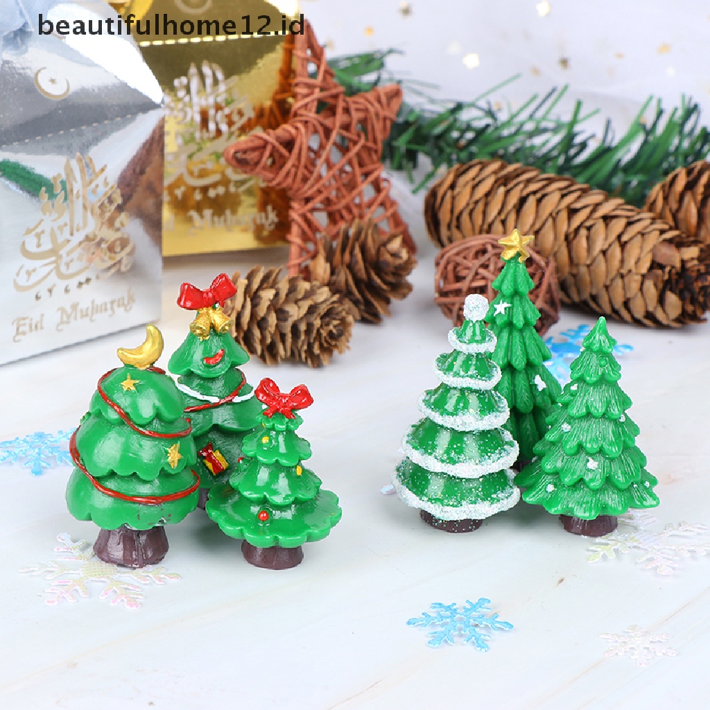 (Beautifulhome12.Id) Miniatur Pohon Natal Bahan Resin Untuk Dekorasi Taman