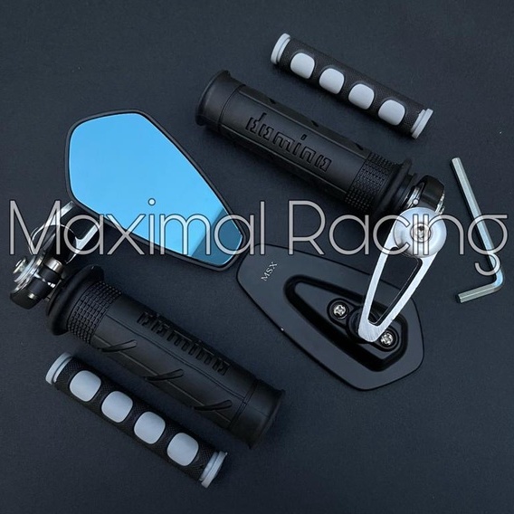 Paket 3in1 Spion Jalu Oval Plus Handgrip Domino Plus Karet Handle Universal ALL Motor