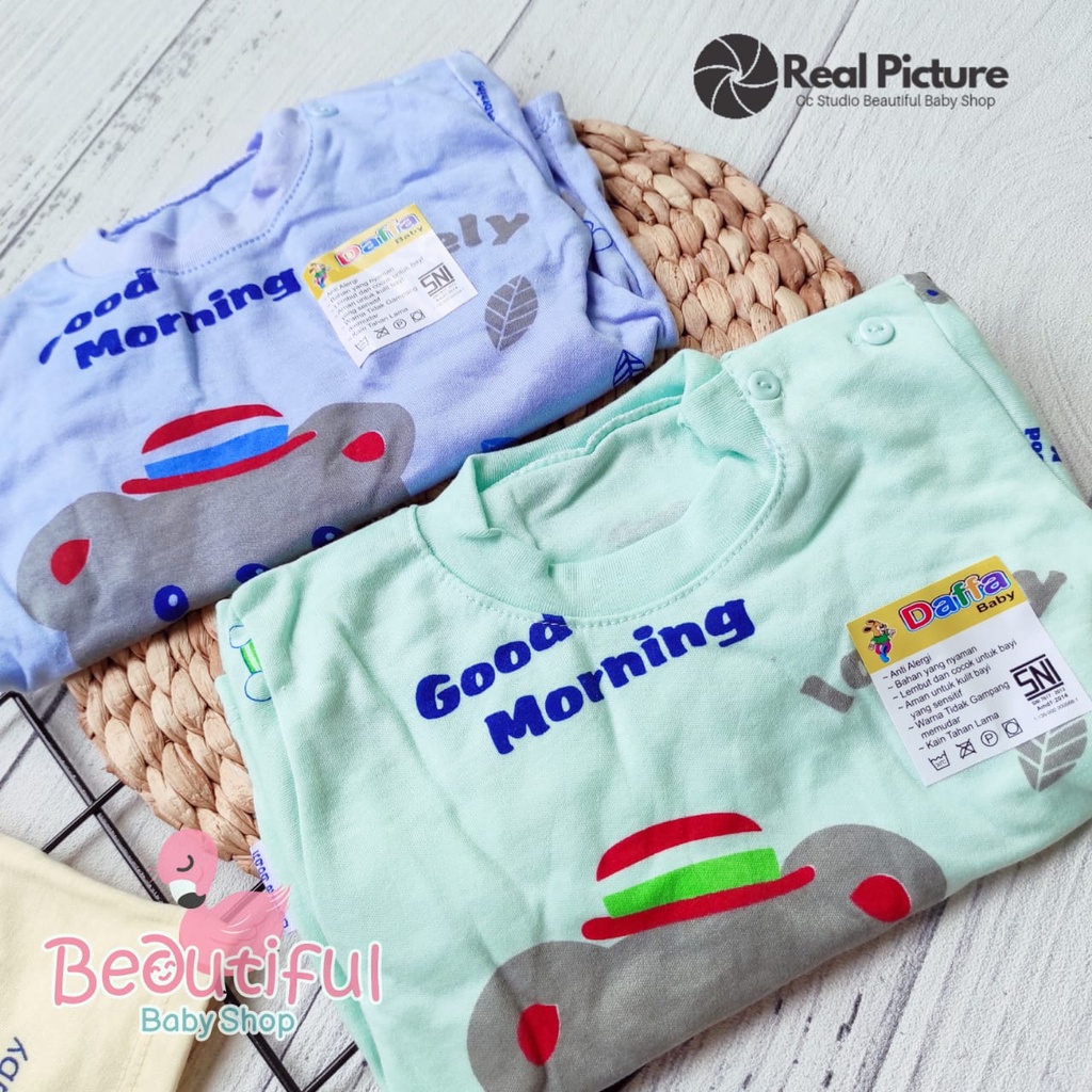 PREMIUM Setelan Baju Bayi Lengan Pendek Celana Pendek SNI / Kaos Oblong Bayi / Setelan Harian Bayi Merk Daffa / Baby.ou