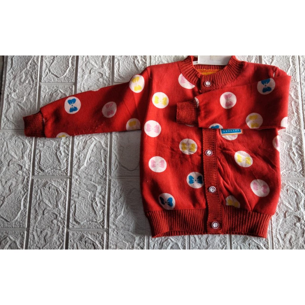 Sweater Anak Perempuan Biasa dan Berkancing untuk Usia 12 - 24 Bulan