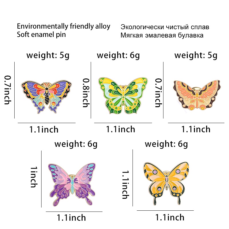Bros Bentuk Hewan Kupu-Kupu Warna-Warni Untuk Aksesoris Pakaian