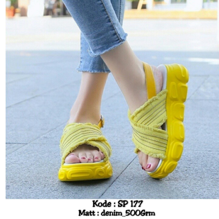 SANDAL WEDGES TALI SP 177 SEPATU HAK TINGGI FASHION SHOES WANITA SHOE MURAH FOOTWEAR FREE ONGKIR