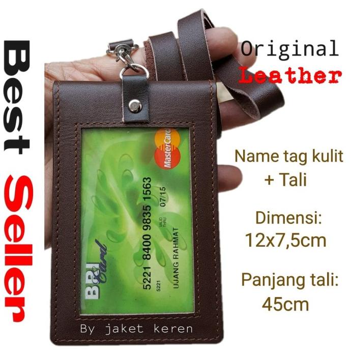 

BISA COD Name tag kulit asli 2 muka nametag magnet id card holder koper + tali CUCI GUDANG Kode 270