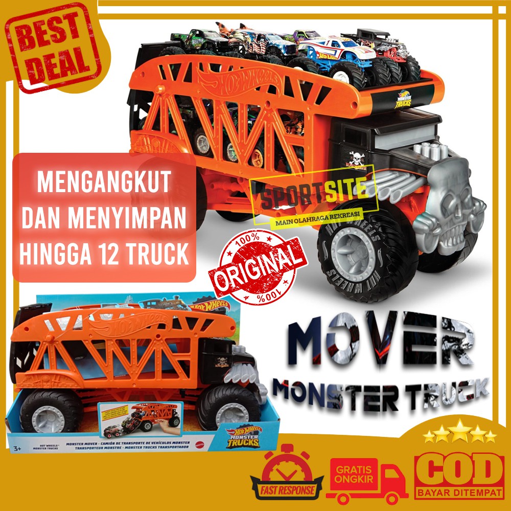 Hot Wheels Monster Mover Trucks Mainan Mobil Mobilan Big Hauler Truck Besar Original Mattel