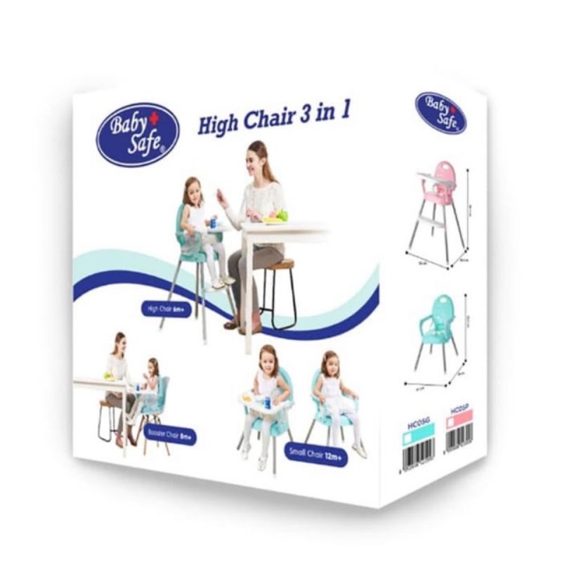 lov me❤ Baby Safe HC05 High Chair 3 in 1 Kursi Tempat Duduk Makan Bayi Booster