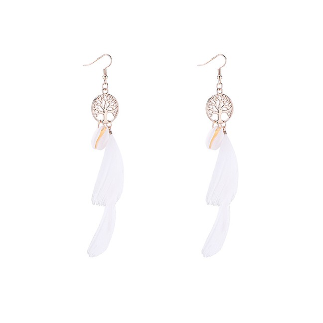 LRC Anting Gantung Fashion Tassel Wisdom Tree Earrings Y6127X