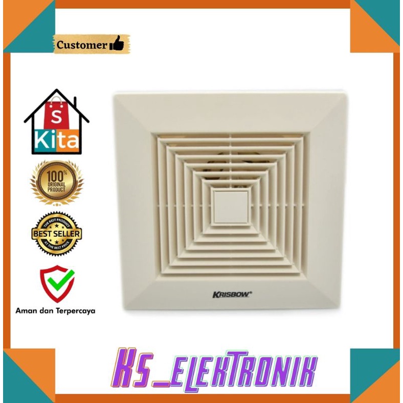 Krisbow Exhaust fan plafon 8 inci kipas angin Ventilasi