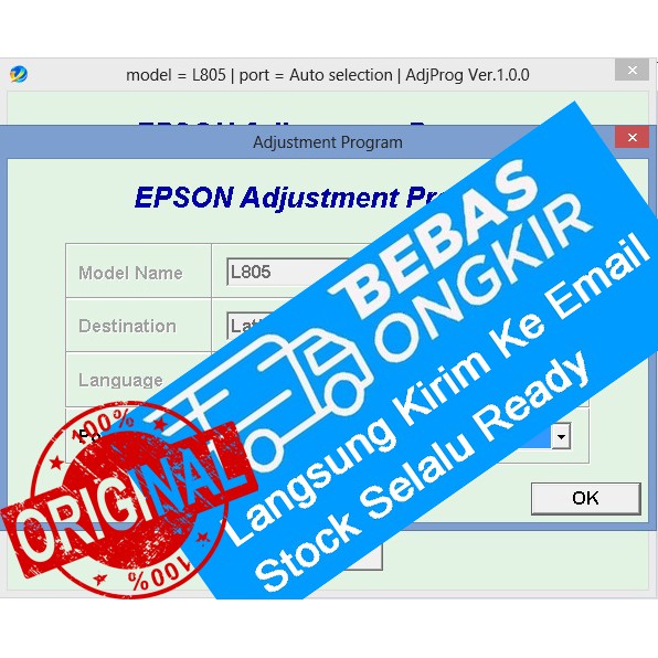 Resetter Epson L805  - Reset Epson L805 Unlimited BANYAK PC