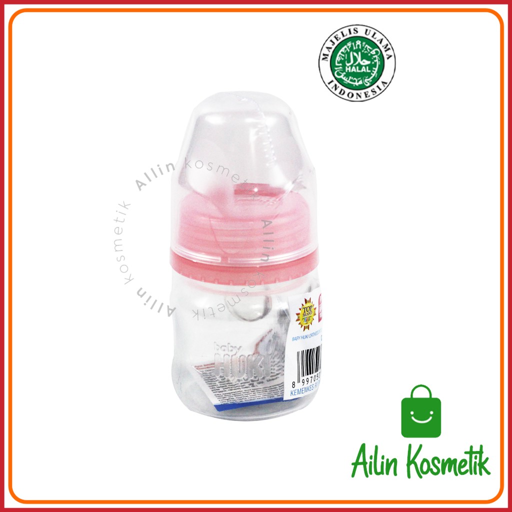 HUKI Botol Susu Dot Gepeng Nipple Silikon HALAL ORIGINAL / Botol Susu Bayi 60ml 120ml 240ml by AILIN