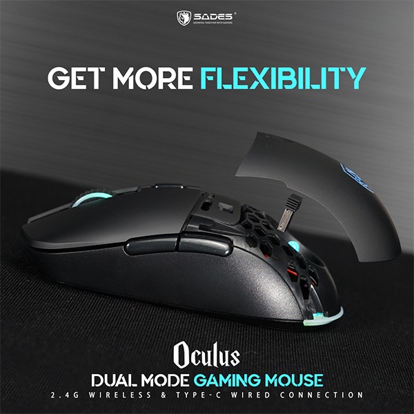 Sades Oculus S30 Mouse Gaming Wireless RGB Dual Connection