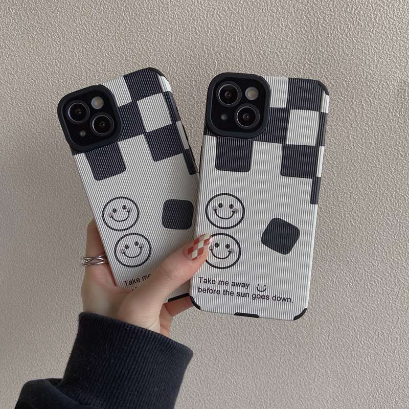 Soft Case Motif Garis Hitam Putih Untuk iPhone 7 8 Plus X XR SE 2020 XS Max 11 13 Pro Max