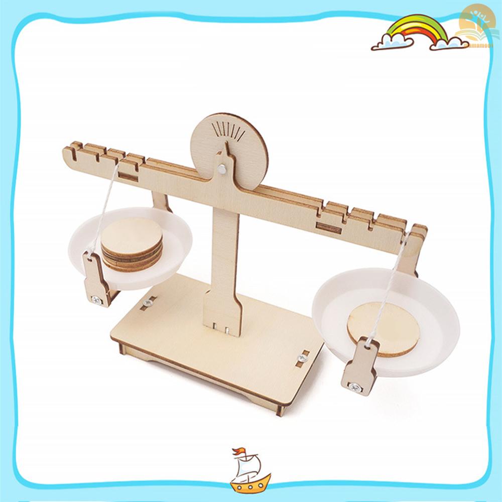 DIY Balance Scale Lever Wooden Weighing Scale Science Math Teaching Scale Early Educational Balancing Toy for Students Kids