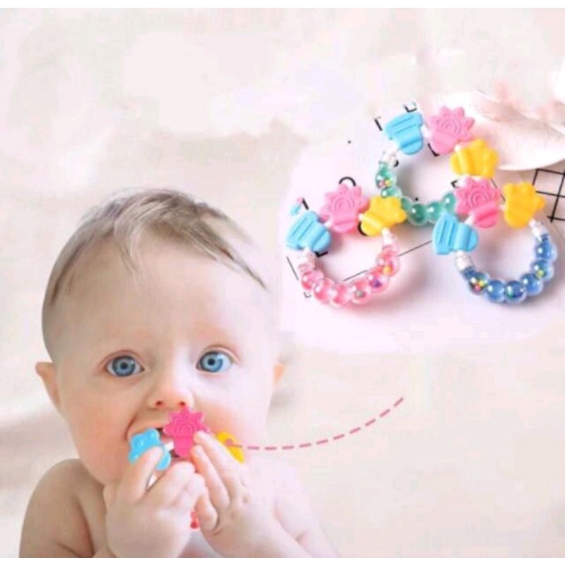 TEETHER MAINAN GIGITAN BAYI SILIKON BENTUK GELANG BULAT