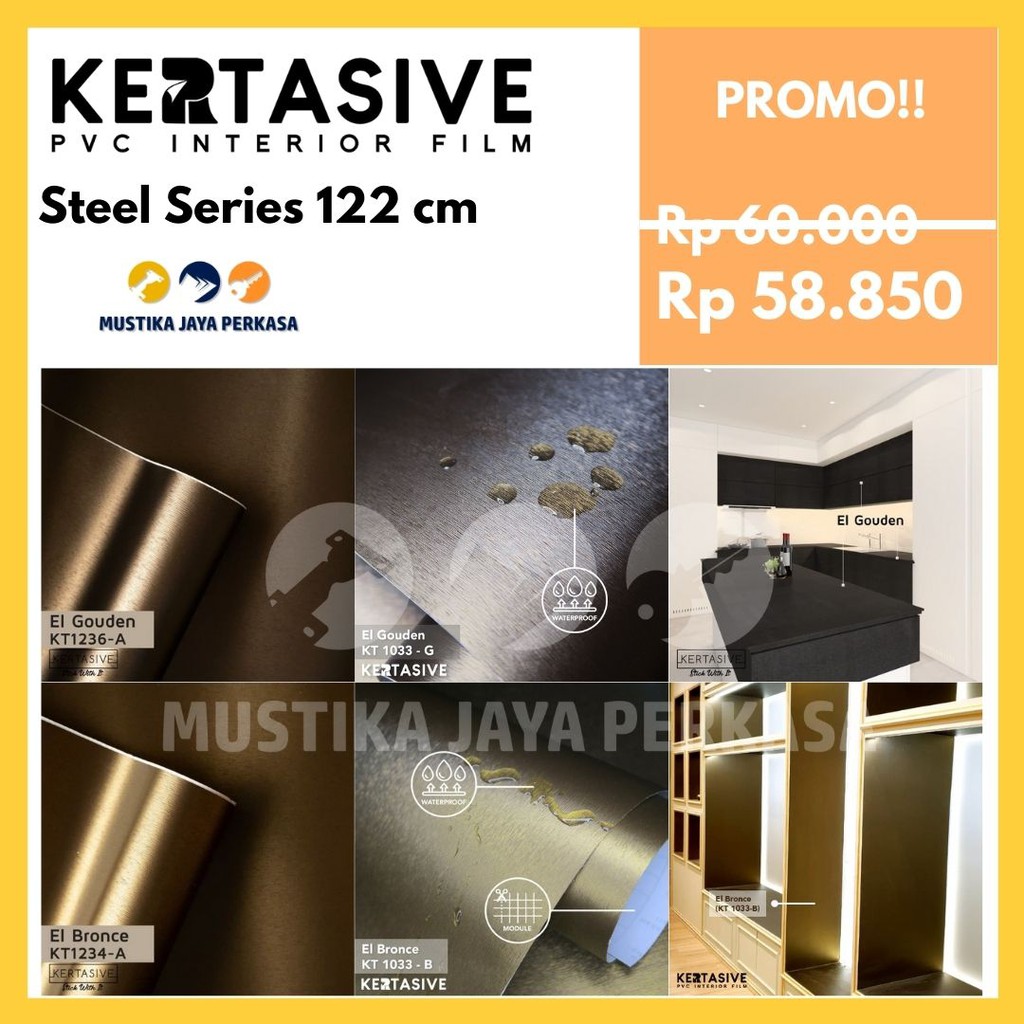 Kertasive Steel Series Decosheet Stikcer PVC Interior Film Murah