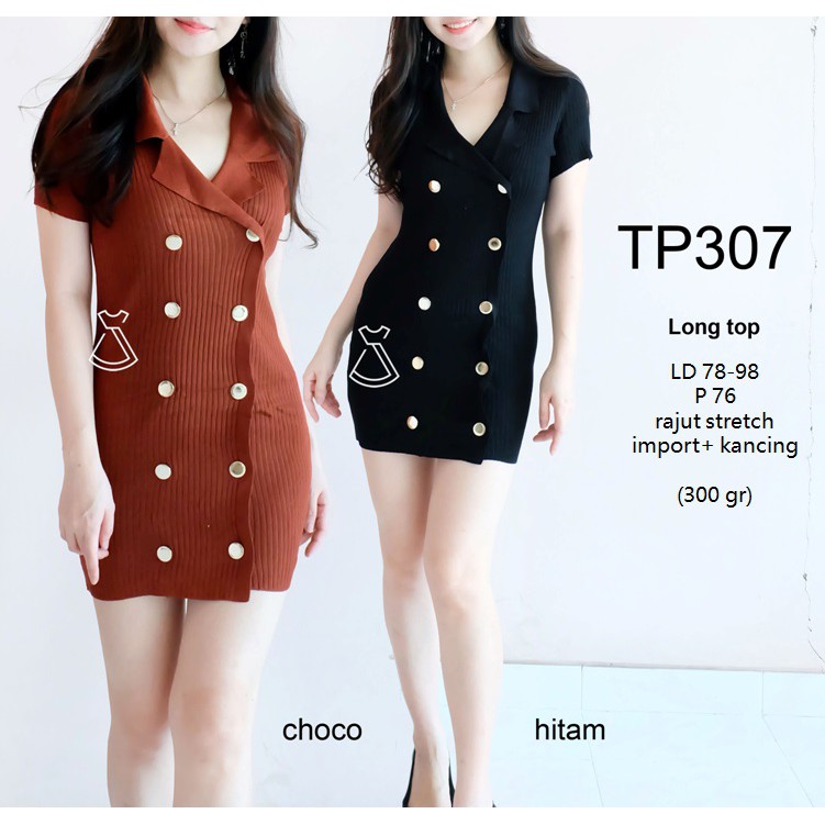 TP307 - BAJU LONG TOP RAJUT WANITA BUSUI FRIENDLY