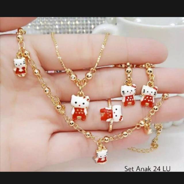 Perhiasan set hk cat anak gold