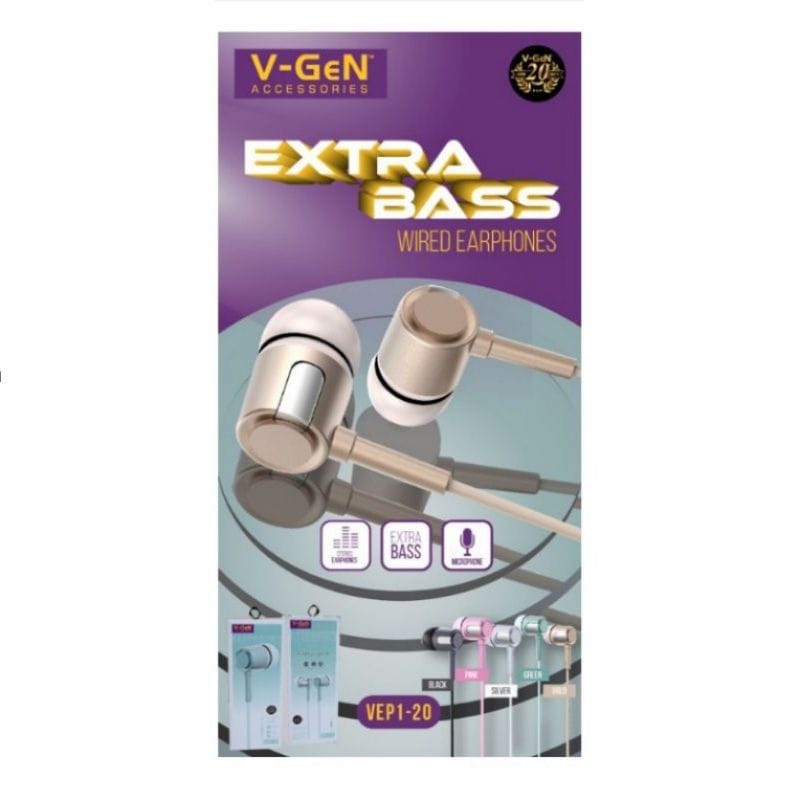 Headset V-GEN VEP1-20 EXTRA BASS Handsfree VGEN VEP120 EXTRABASS Earphone V-GEN VEP1-20 EXTRA BASS