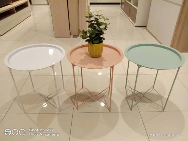 MEJA SISI HELIOS / MEJA BULAT INFORMA / MEJA UNIK MURAH