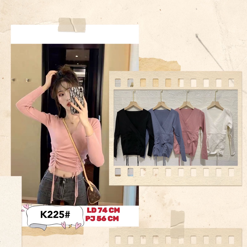 K225 ATASAN RAJUT KNIT TALI TEBAL KOREAN IMPORT